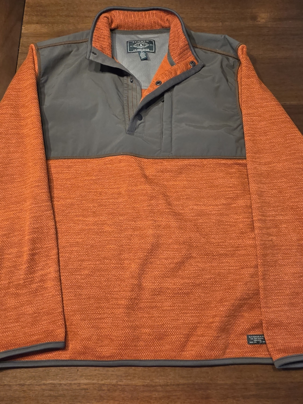 G.H. Bass & Co. Orange Pullover with Gray Yoke
